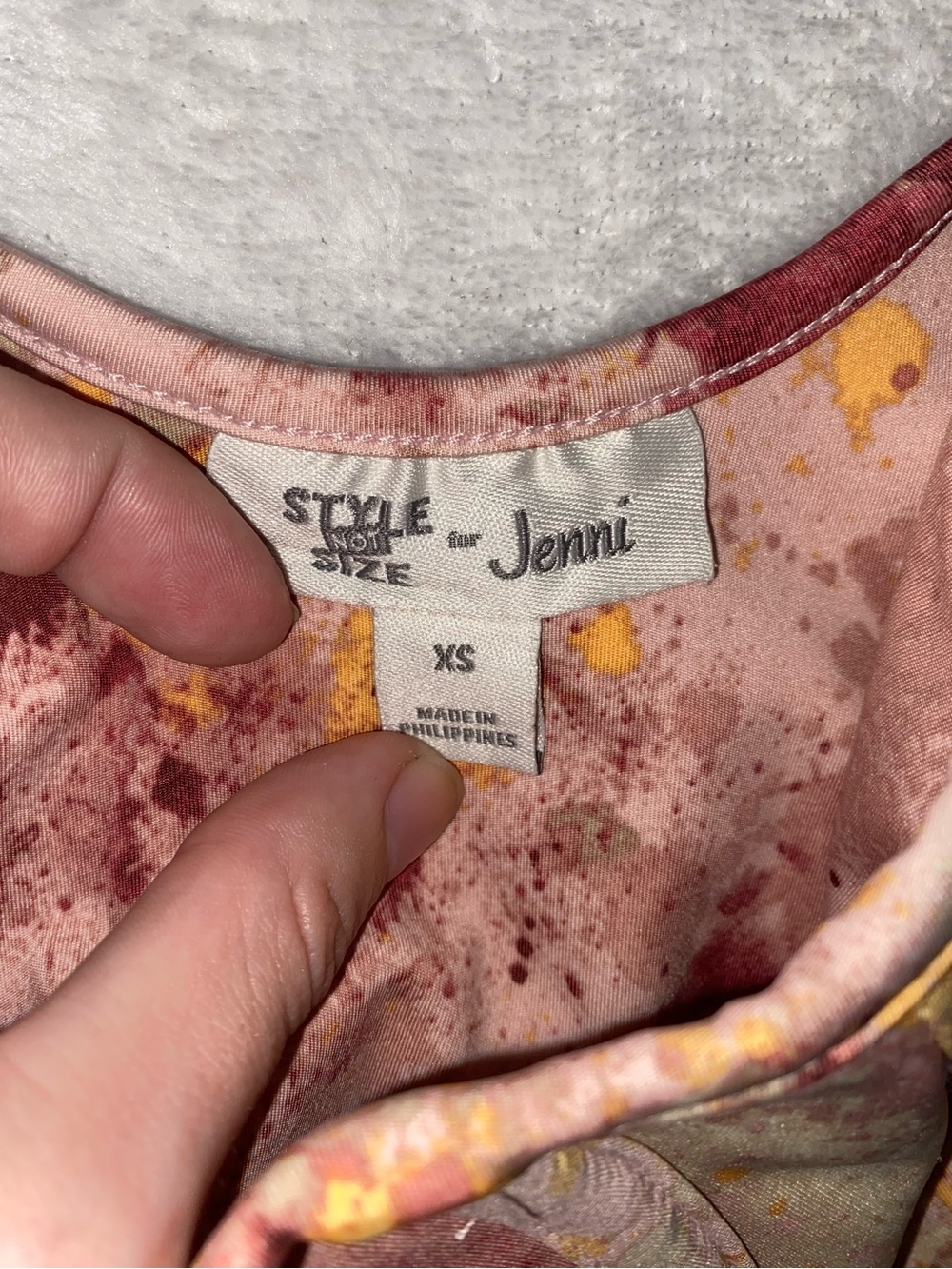 Style not Size for Jenni Pink Multi Splatter Scoop Sports Bra - (XS) NWT - Picture 3 of 5